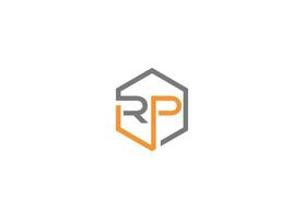 rp-Brief-Logo-Design mit kreativer moderner Vektor-Icon-Vorlage vektor