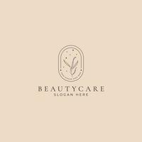 blommig skönhetsvård logotypdesign vektor