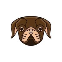 Bulldogge-Kopf-Logo-Design vektor