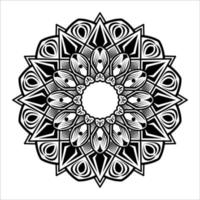 Mandala-Vektor-Schwarz-Weiß-Vintage-Ornament 03 vektor