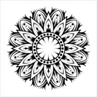 Mandala-Vektor-Schwarz-Weiß-Vintage-Ornament 08 vektor