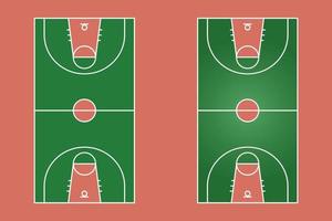 flaches design des basketballfeldes, grafische illustration des sportfeldes, vektor des basketballplatzes und plan.