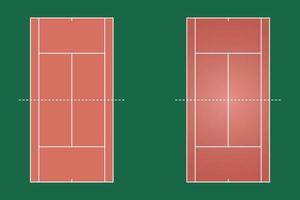 tennisfält platt design, gräsmatta tennisfält grafisk illustration, vektor av tennisbana och layout.