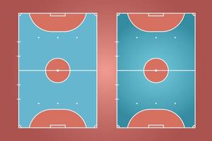 flaches Design des Futsal-Feldes, grafische Illustration des Fußballfeldes, Vektor des Futsal-Gerichts und Plan.