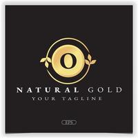 Naturgoldbuchstabe o Logo Premium elegante Vorlage Vektor eps 10