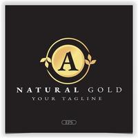 Naturgoldbuchstabe ein Logo Premium eleganter Vorlagenvektor eps 10 vektor