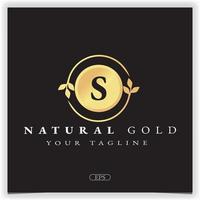 natur gold buchstabe s logo premium elegante vorlage vektor eps 10