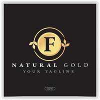 Natur Gold Buchstabe f Logo Premium elegante Vorlage Vektor eps 10