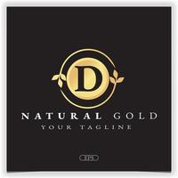 natur gold buchstabe d logo premium elegante vorlage vektor eps 10