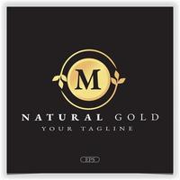 Natur Gold Buchstabe m Logo Premium elegante Vorlage Vektor eps 10