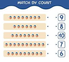 match efter antal tecknade pojkar. match och räkna spel. pedagogiskt spel för barn och småbarn i förskoleåldern vektor