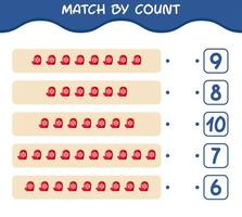 Spiel durch Zählung des Cartoon-Handschuhs. Match-and-Count-Spiel. Lernspiel für Kinder und Kleinkinder im Vorschulalter vektor