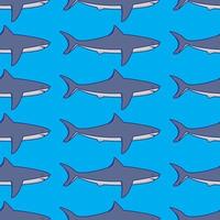 seamless mönster med vita hajar. en prydnad med fiskar. ett tryck för tyg hav. platt illustration vector.fabric print designkoncept. vektor