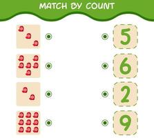 Spiel durch Zählung des Cartoon-Handschuhs. Match-and-Count-Spiel. Lernspiel für Kinder und Kleinkinder im Vorschulalter vektor