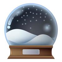 illustration av tecknad glas snöboll, isolerad på vit bakgrund vektor