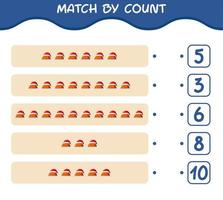 Spiel nach Zählung des Cartoon-Truthahns. Match-and-Count-Spiel. Lernspiel für Kinder und Kleinkinder im Vorschulalter vektor