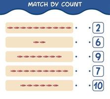 Übereinstimmung durch Anzahl der Cartoon-Süßigkeiten. Match-and-Count-Spiel. Lernspiel für Kinder und Kleinkinder im Vorschulalter vektor