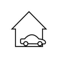 Auto zu Hause, Garagensymbolvektor vektor