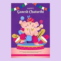 glückliches ganesh cathurti plakat vektor