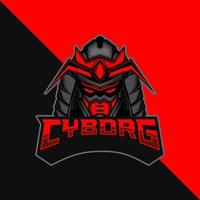 cyborg robot e-sport maskot logotyp. vektor illustration