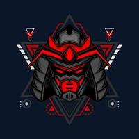 illustration vektorgrafik av cyborg robot riddare i den heliga geometrin ornament bakgrund, perfekt för t-shirt design, klistermärke, affisch, varor och e-sport logotyp vektor