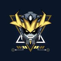 Illustrationsvektorgrafik des Cyborg-Roboterritters im Hintergrund der heiligen Geometrie, perfekt für T-Shirt-Design, Aufkleber, Poster, Waren und E-Sport-Logo vektor