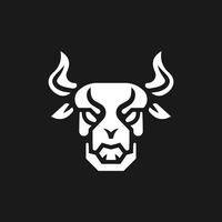 Wildes Tier Ochsengesicht Logo Silhouette Konzept Illustration vektor