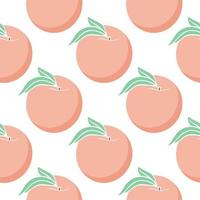 färgade persikor på vit bakgrund enkla sömlösa mönster vektor