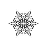 Schwarz-Weiß-Mandala-Vektor isoliert auf weiß. Vektor handgezeichnetes kreisförmiges dekoratives Element. Hochzeit Rahmen Ornament Einladungskarte Vorlage Sammlung Vektor-Illustration