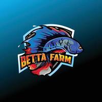 betta farm maskot logotyp design vektor