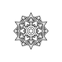 Schwarz-Weiß-Mandala-Vektor isoliert auf weiß. Vektor handgezeichnetes kreisförmiges dekoratives Element. Hochzeit Rahmen Ornament Einladungskarte Vorlage Sammlung Vektor-Illustration