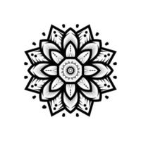 Schwarz-Weiß-Mandala-Vektor isoliert auf weiß. Vektor handgezeichnetes kreisförmiges dekoratives Element. Hochzeit Rahmen Ornament Einladungskarte Vorlage Sammlung Vektor-Illustration