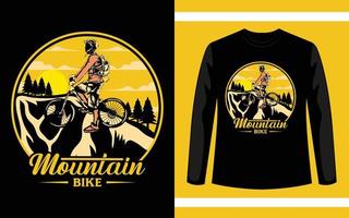 mountainbike ridning vektor t-shirt designmall