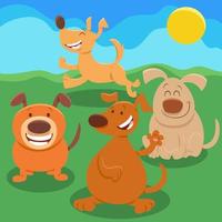 lustige Cartoon-Hunde-Tier-Charakter-Gruppe vektor