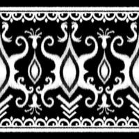 sömlösa horisontella etniska mönster svart och vitt, vektorritning design för modekläder, tapeter, dekoration bakgrund. vektor