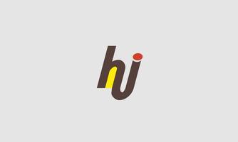 alfabetet bokstäver initialer monogram logotyp hj, jh, j och h vektor