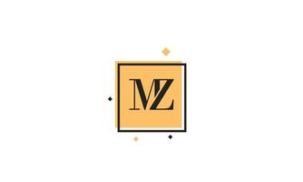alphabet buchstaben initialen monogramm logo mz, zm, m und z vektor