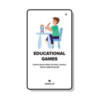 pedagogiska spel spela pojke i dagis vektor