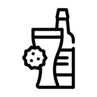 Alkoholallergie Symbol Leitung Vektor Illustration flach