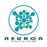 neuron logotyp eller nervcell logotyp design illustration mall ikon med vektor koncept