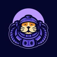 katze astronauten logo maskottchen illustrationen vektor