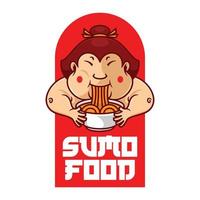 sumo food logotyp maskot design japan vektor