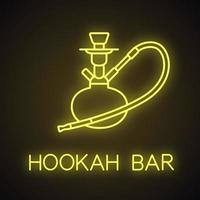 Symbol für Shisha-Neonlicht. Nargil. Leuchtzeichen der Shisha-Bar. vektor isolierte illustration