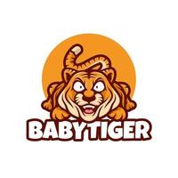 Tiger Kid Logo Maskottchen Cartoon vektor