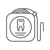 linjär ikon för tandtråd. tunn linje illustration. tandrengöring. kontur symbol. vektor isolerade ritning
