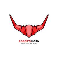 Roboterhorn-Logo-Design mit einfachem Linienkunststil vektor