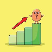 brauner süßer eigeschäftsmann mit deflationsdiagramm vektor