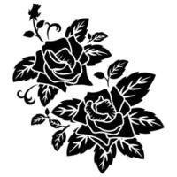 Silhouette schwarze Rose Motiv Blume vektor