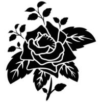 Silhouette schwarze Rose Motiv Blume vektor