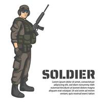 armé eller soldat karaktär vektor